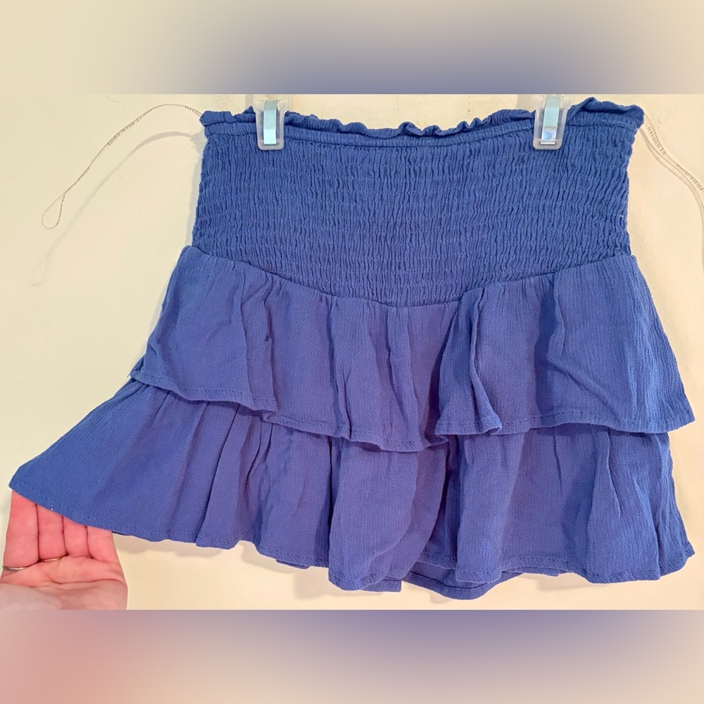 Hayden Girls Royal Blue Tiered Mini Skort Fully Lined Smocked Waist Sz Small - Picture 2 of 8